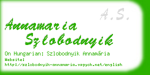 annamaria szlobodnyik business card